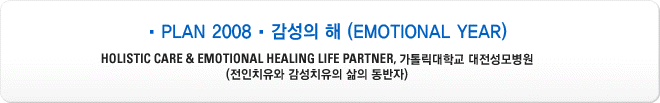 PLAN 2008 • 감성의 해(EMOTIONAL YEAR)